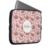 Rose Gold Glitzer Floral Monogram Personalisiert Laptopschutzhülle (Vorne Rechts)