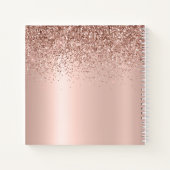 Rose Gold Glitzer Foil 30. Geburtstag Gästebuch Notizblock (Rückseite)