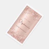 Rose Gold Glitzer Foil 90th Birthday Monogram Serviette (Ecke)