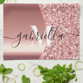 Rose Gold Glitzer Foil Geschirrtuch (Gefaltet)