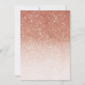 Rose Gold Glitzer Foil Girl Einladung (Rückseite)