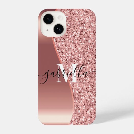Rose Gold Glitzer Foil iPhone Hülle (Rückseite)