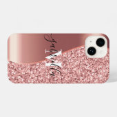 Rose Gold Glitzer Foil iPhone Hülle (Rückseite (Horizontal))