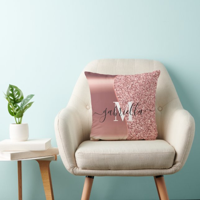 Rose Gold Glitzer Foil Kissen (Stuhl )