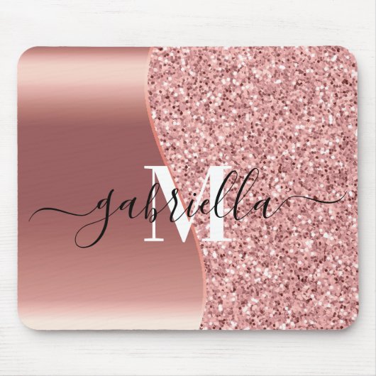 Rose Gold Glitzer Foil Mousepad (Vorne)