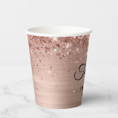 Rose Gold Glitzer Foil Sweet 16 Pappbecher (Vorderseite)