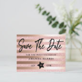 Rose Gold Glitzer & Foil Sweet 16 Save the Date Postkarte (Stehend Vorderseite)