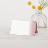 Rose Gold Glitzer Folded Wedding Platzkarte (Rückseite)