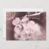 Rose Gold Glitzer Foto Brunch & Bubbly Script Einladung (Rückseite)