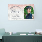 Rose Gold Glitzer Foto Glückwunsch Abschluss Banner (Messeveranstaltung)