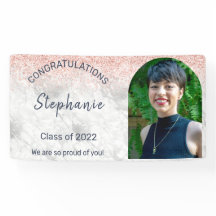 Rose Gold Glitzer Foto Glückwunsch Abschluss