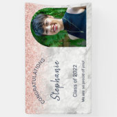 Rose Gold Glitzer Foto Glückwunsch Abschluss Banner (Vertikal)