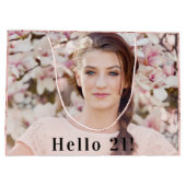 Rose Gold Glitzer Foto Große Geschenktüte (Rückseite)