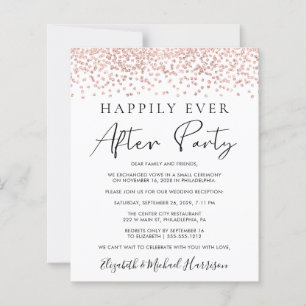 Rose Gold Glitzer Foto Hochzeitsempfang Einladung