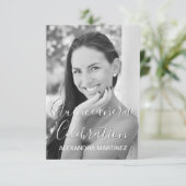 Rose Gold Glitzer Foto - Quinceanera Feier Einladung (Stehend Vorderseite)