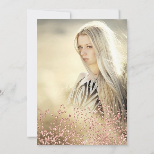 Rose Gold Glitzer Foto Rosa Krone Sweet 16 Einladung (Rückseite)