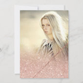 Rose Gold Glitzer Foto Rosa Quinceanera Einladung (Rückseite)