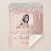 Rose Gold Glitzer Foto Sherpadecke (Vorderseite)