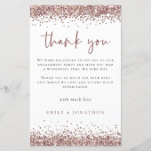 Rose Gold Glitzer Foto Verlobung Dank (Vorderseite)