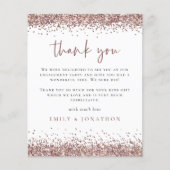 Rose Gold Glitzer Foto Verlobung Dank (Vorderseite)