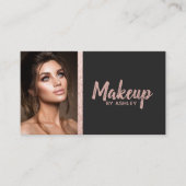 Rose Gold Glitzer Foto Visitenkarte (Vorderseite)