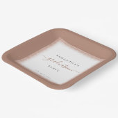 Rose Gold Glitzer Frame Name Datum Graduierungspar Pappteller (Gewinkelt)