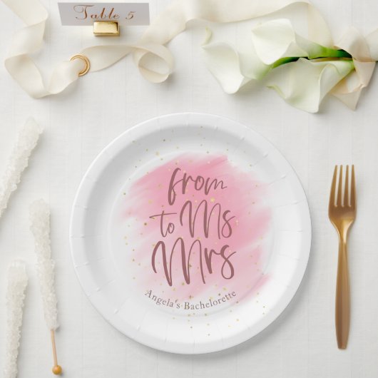 Rose Gold Glitzer Frau Brautparty Pappteller (Hochzeit)