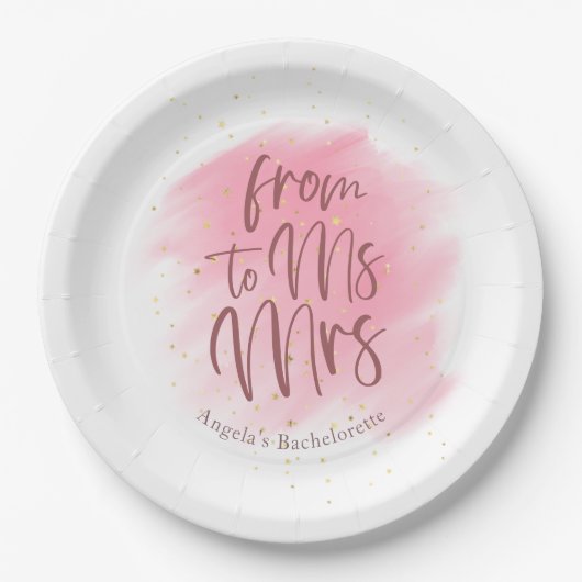 Rose Gold Glitzer Frau Brautparty Pappteller (Vorderseite)