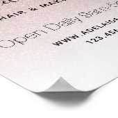 Rose Gold Glitzer Friseur Salon Wiedereröffnung Poster (Ecke)