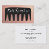 Rose Gold Glitzer Friseursalon Comb Salon Visitenkarte (Vorne/Hinten)