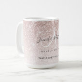 Rose Gold Glitzer Friseursalon Sicherheitspenhalte Kaffeetasse (Vorderseite Links)