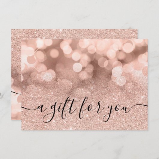 Rose Gold Glitzer funkeln elegante Geschenkgutschr (Vorne/Hinten)