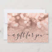 Rose Gold Glitzer funkeln elegante Geschenkgutschr (Vorderseite)