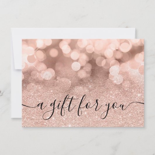 Rose Gold Glitzer funkeln elegante Geschenkgutschr (Vorderseite)