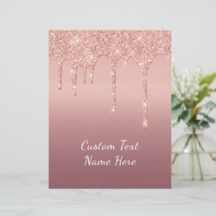 Rose Gold Glitzer Funkelnd, benutzerdefinierter Te Briefbogen