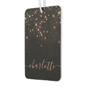 Rose Gold Glitzer Funkelnd Elegantes Glamour Scrip Autolufterfrischer (Links)