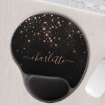 Rose Gold Glitzer Funkelnd Elegantes Glamour Scrip Gel Mousepad<br><div class="desc">Erstellen Sie Ihr eigenes personalisiertes Schwarz-Rose-Gold-Diamant-Funkelmauspad mit Ihrem benutzerdefinierten,  modernen,  handgeschriebenen Skriptnamen.</div>