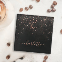 Rose Gold Glitzer Funkelnd Elegantes Glamour Scrip