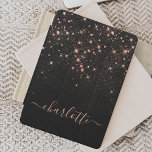 Rose Gold Glitzer Funkelnd Elegantes Glamour Scrip iPad Pro Cover<br><div class="desc">Erstellen Sie Ihr eigenes personalisiertes Schwarz-Rose-Gold-Diamantsparkel-Cover mit Ihrem benutzerdefinierten,  modernen,  handgeschriebenen Skriptnamen.</div>
