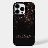 Rose Gold Glitzer Funkelnd Elegantes Glamour Scrip iPhone Hülle (Rückseite)