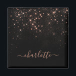 Rose Gold Glitzer Funkelnd Elegantes Glamour Scrip Magnet<br><div class="desc">Erstellen Sie Ihren eigenen personalisierten Schwarz-Rose-Gold-Diamant-Funkelmagneten mit Ihrem benutzerdefinierten,  handgeschriebenen Skriptnamen.</div>