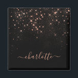 Rose Gold Glitzer Funkelnd Elegantes Glamour Scrip Magnet<br><div class="desc">Erstellen Sie Ihren eigenen personalisierten Schwarz-Rose-Gold-Diamant-Funkelmagneten mit Ihrem benutzerdefinierten,  handgeschriebenen Skriptnamen.</div>