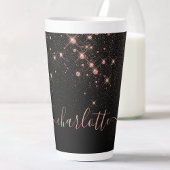 Rose Gold Glitzer Funkelnd Elegantes Glamour Scrip Milchtasse