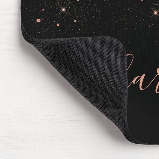 Rose Gold Glitzer Funkelnd Elegantes Glamour Scrip Mousepad (Ecke)