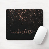 Rose Gold Glitzer Funkelnd Elegantes Glamour Scrip Mousepad (Mit Mouse)