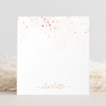 Rose Gold Glitzer Funkelnd Elegantes Glamour Scrip Notizblock<br><div class="desc">Erstellen Sie Ihr eigenes personalisiertes Schwarz-Rose-Goldmakronen-Notizblock mit Ihrem benutzerdefinierten,  modernen,  handgeschriebenen Skriptnamen.</div>