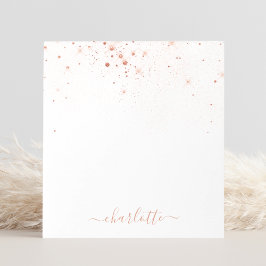 Rose Gold Glitzer Funkelnd Elegantes Glamour Scrip Notizblock