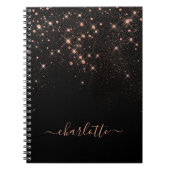 Rose Gold Glitzer Funkelnd Elegantes Glamour Scrip Notizblock (Vorderseite)