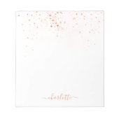 Rose Gold Glitzer Funkelnd Elegantes Glamour Scrip Notizblock (Vorderseite)