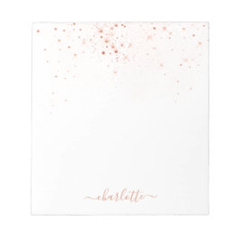 Rose Gold Glitzer Funkelnd Elegantes Glamour Scrip Notizblock
